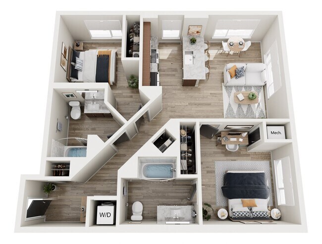 B11 Two Bedroom 425 floor plan